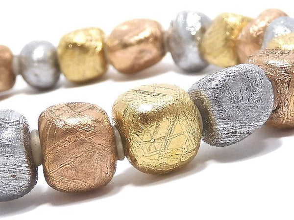 [Video][One of a kind] Meteorite (Muonionalusta) Nugget Multi-color Bracelet NO.10