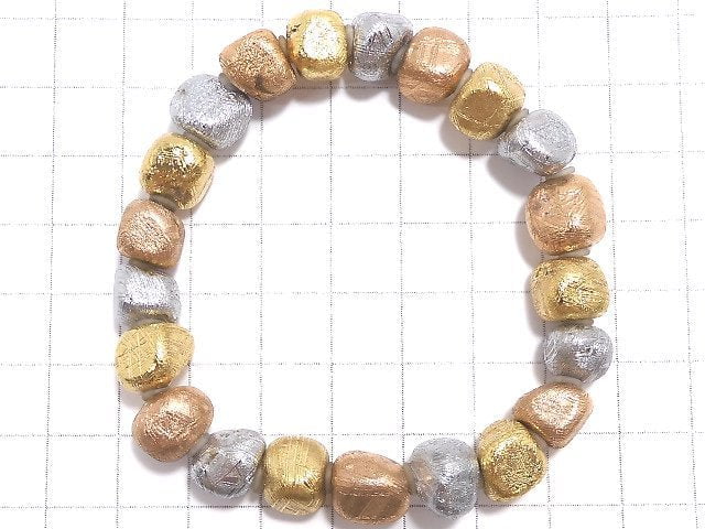 [Video][One of a kind] Meteorite (Muonionalusta) Nugget Multi-color Bracelet NO.10