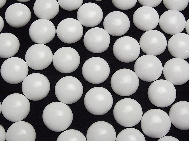 [Video] White Onyx AAA Round Cabochon 14x14mm 2pcs