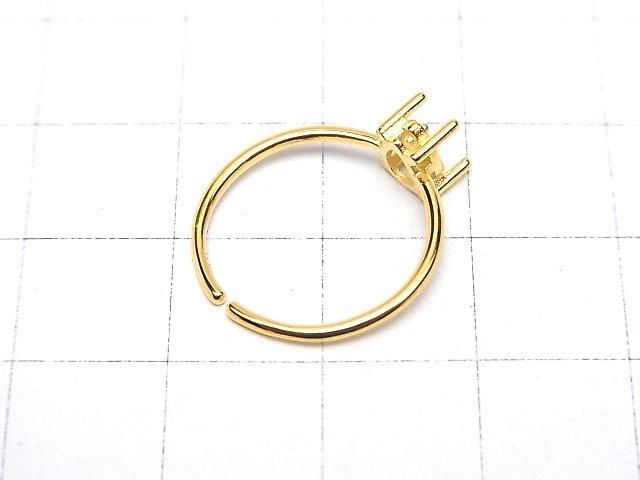 [Video] Silver925 Ring Frame (Prong Setting) Pear Shape Faceted 6x4mm 18KGP Free Size 1pc