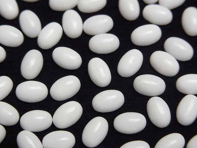 [Video] White Onyx AAA Oval Cabochon 6x4mm 5pcs