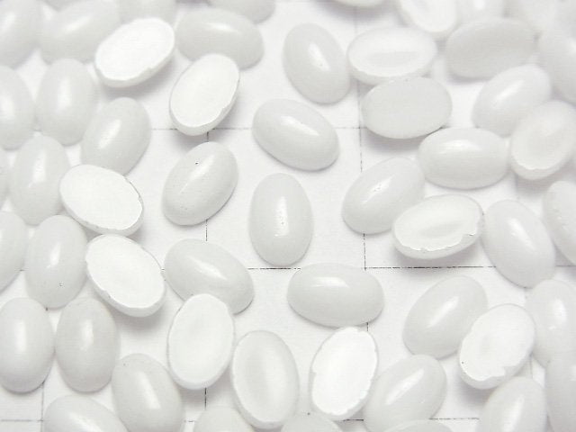 [Video] White Onyx AAA Oval Cabochon 6x4mm 5pcs