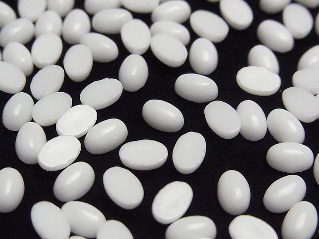 [Video] White Onyx AAA Oval Cabochon 6x4mm 5pcs