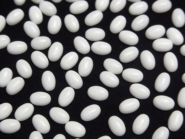 [Video] White Onyx AAA Oval Cabochon 6x4mm 5pcs