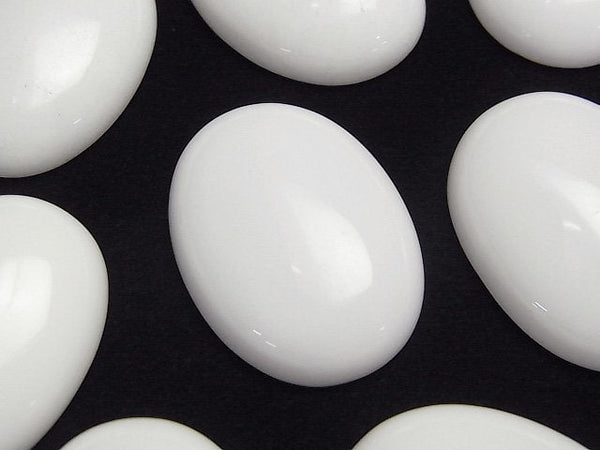 [Video] White Onyx AAA Oval Cabochon 30x22mm 1pc