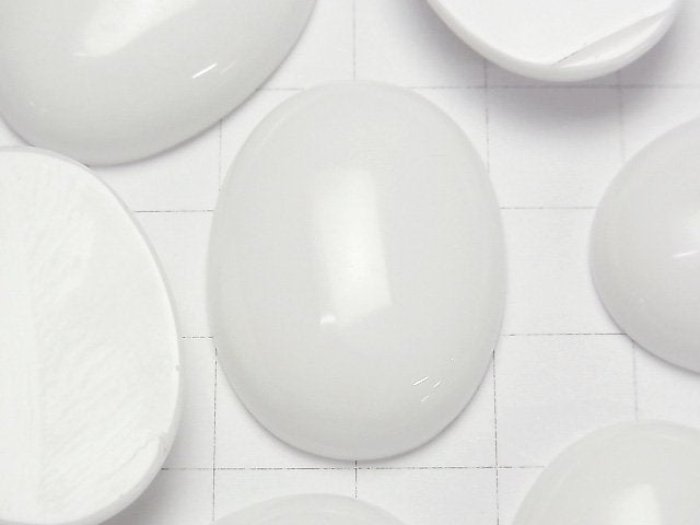 [Video] White Onyx AAA Oval Cabochon 30x22mm 1pc