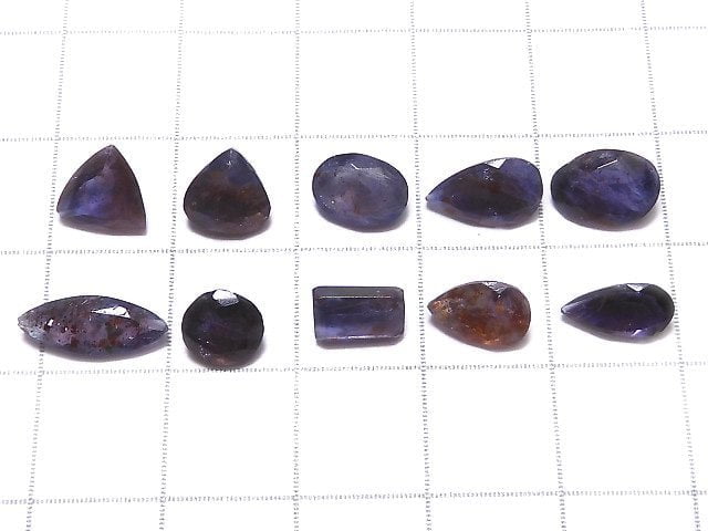 [Video][One of a kind] High Quality Iolite Sunstone AAA Loose stone Faceted 10pcs Set NO.21