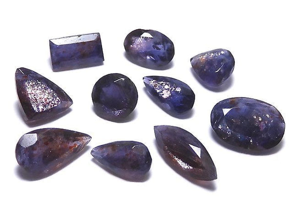 [Video][One of a kind] High Quality Iolite Sunstone AAA Loose stone Faceted 10pcs Set NO.22