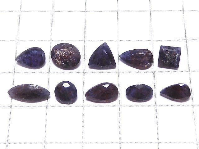[Video][One of a kind] High Quality Iolite Sunstone AAA Loose stone Faceted 10pcs Set NO.24