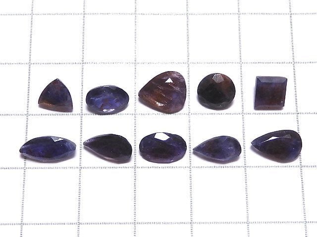 [Video][One of a kind] High Quality Iolite Sunstone AAA Loose stone Faceted 10pcs Set NO.25