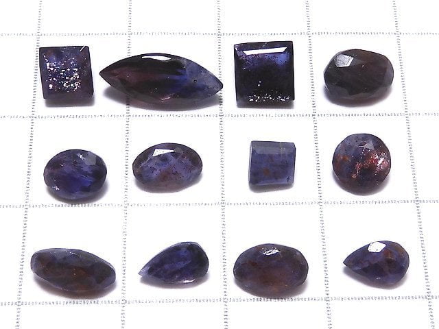 [Video][One of a kind] High Quality Iolite Sunstone AAA Loose stone Faceted 12pcs Set NO.26