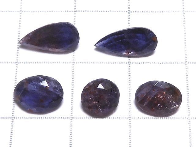 [Video][One of a kind] High Quality Iolite Sunstone AAA Loose stone Faceted 5pcs Set NO.28