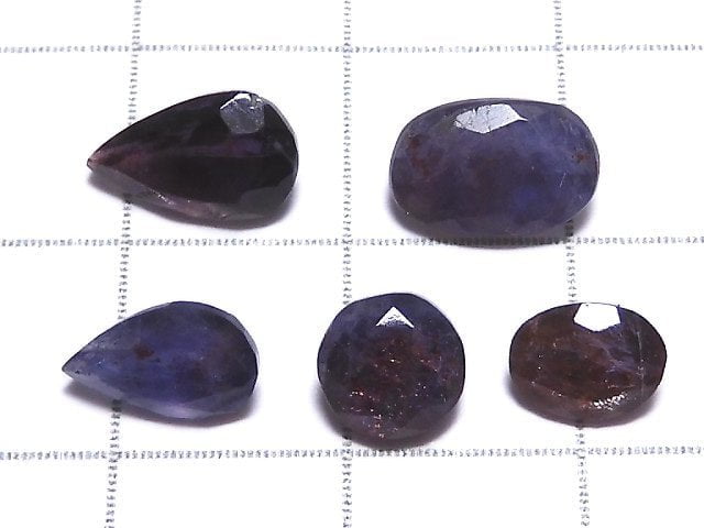 [Video][One of a kind] High Quality Iolite Sunstone AAA Loose stone Faceted 5pcs Set NO.31