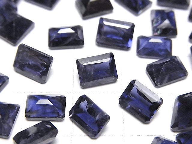 [Video]High Quality Iolite AAA- Loose stone Rectangle Faceted 8x6mm 2pcs