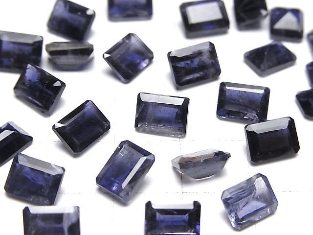 [Video]High Quality Iolite AAA- Loose stone Rectangle Faceted 8x6mm 2pcs