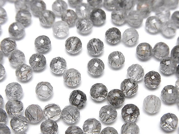 [Video]High Quality Tourmaline Quartz AA++ Half Drilled Hole Faceted Round 4mm 10pcs