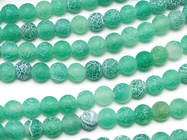 [Video] Frost green color agate Round 4mm antique finish 1strand beads (aprx.14inch/35cm)