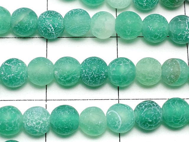 [Video] Frost green color agate Round 4mm antique finish 1strand beads (aprx.14inch/35cm)