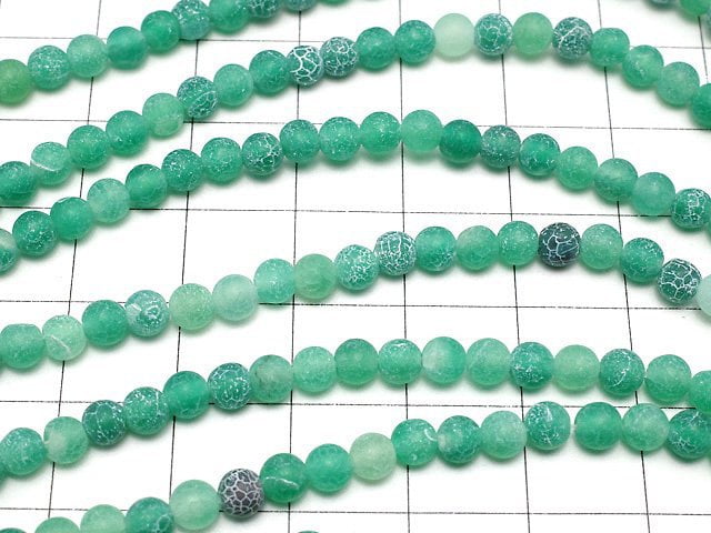 [Video] Frost green color agate Round 4mm antique finish 1strand beads (aprx.14inch/35cm)