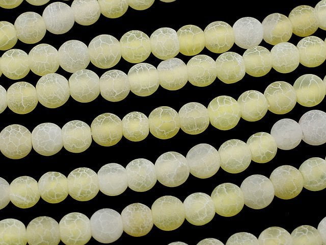 [Video] Frost Yellow Color Agate Round 4mm Antique Finish 1strand beads (aprx.14inch/34cm)