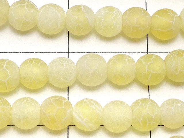 [Video] Frost Yellow Color Agate Round 4mm Antique Finish 1strand beads (aprx.14inch/34cm)