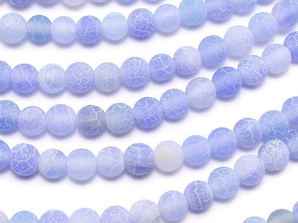 [Video] Frost Blue Color Agate Round 4mm Antique Finish 1strand beads (aprx.14inch/35cm)