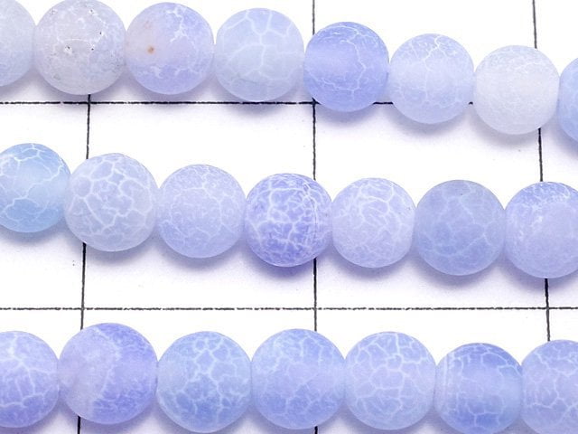 [Video] Frost Blue Color Agate Round 4mm Antique Finish 1strand beads (aprx.14inch/35cm)