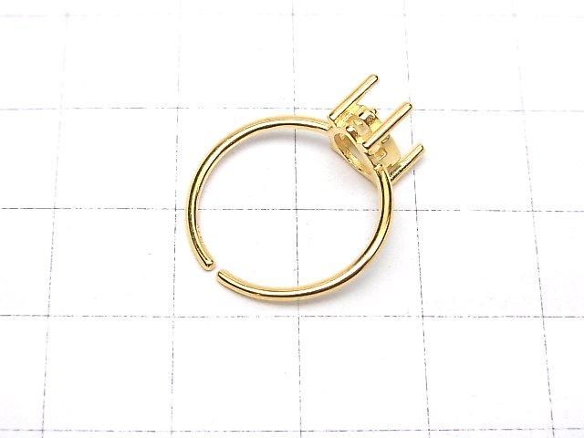 [Video] Silver925 Ring Frame (Prong Setting) Pear Shape Faceted 8x6mm 18KGP Free Size 1pc