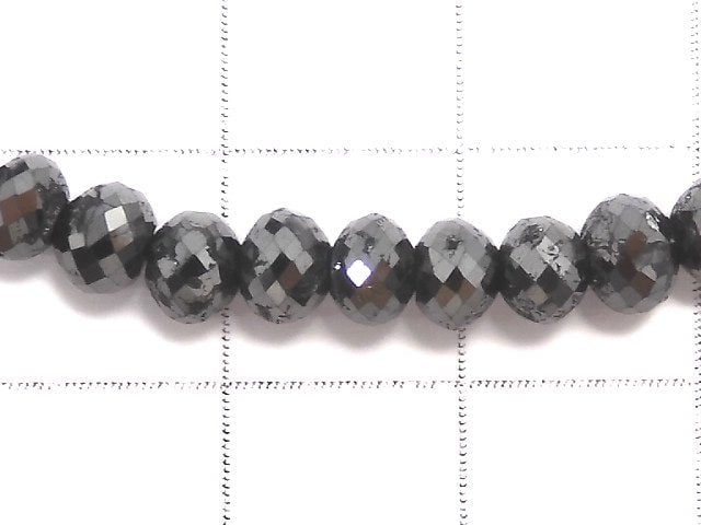 [Video][One of a kind] [1mm hole] Black Diamond Faceted Button Roundel Bracelet NO.103