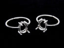 [Video]Silver925 Ring Frame (Prong Setting)Pear shape Faceted 8x6mm Rhodium Plated Free size 1pc