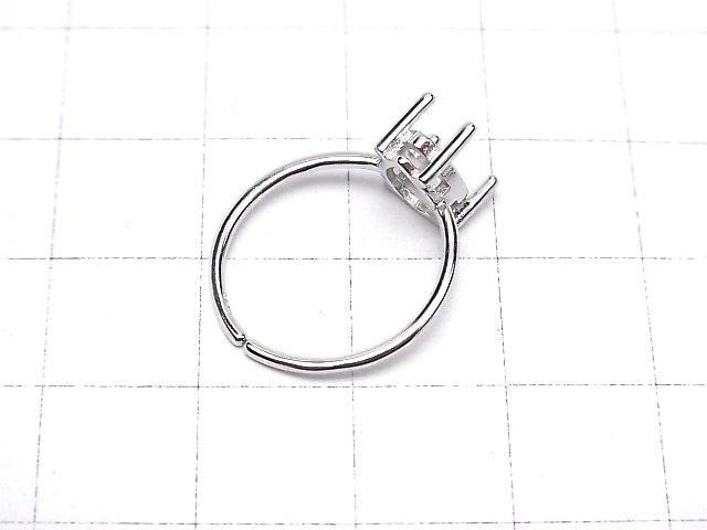 [Video] Silver925 Ring Frame (Prong Setting) Pear Shape Faceted 8x6mm Rhodium Plated One Size Fits All 1pc