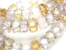 [Video]High Quality Mixed Stone AAA- Faceted Button Rondelle 8x8x5mm Bracelet
