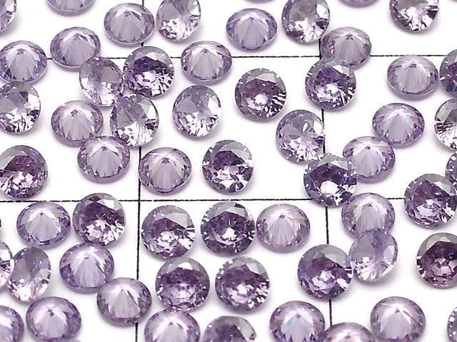 [Video] Cubic Zirconia AAA Loose stone Round Faceted 3x3mm [Light Amethyst] 20pcs