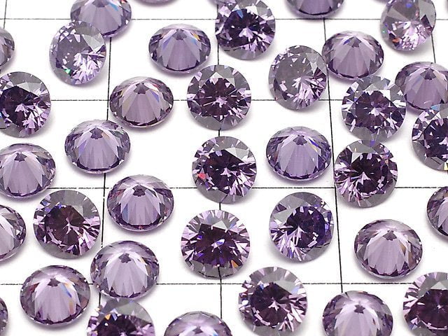 [Video] Cubic Zirconia AAA Loose stone Round Faceted 6x6mm [Light Amethyst] 10pcs