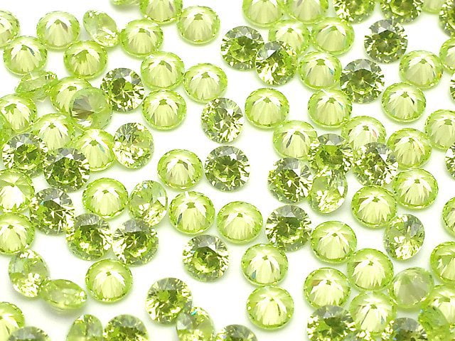 [Video]Cubic Zirconia AAA Loose stone Round Faceted 3x3mm [Lime] 10pcs