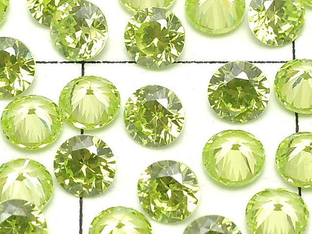 [Video]Cubic Zirconia AAA Loose stone Round Faceted 3x3mm [Lime] 10pcs