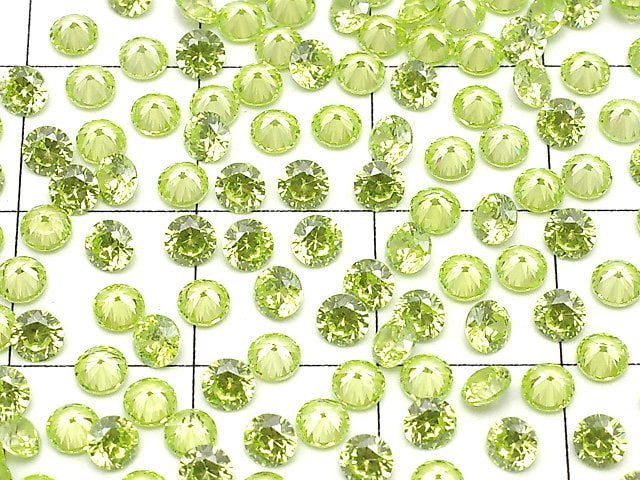 [Video]Cubic Zirconia AAA Loose stone Round Faceted 3x3mm [Lime] 10pcs