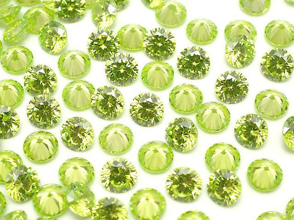 [Video]Cubic Zirconia AAA Loose stone Round Faceted 4x4mm [Lime] 10pcs
