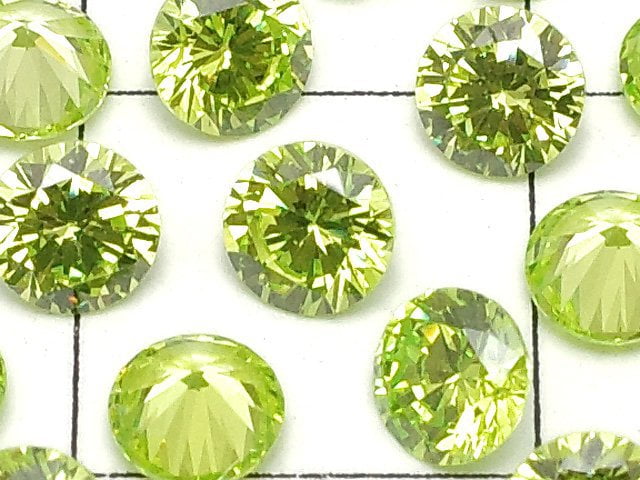 [Video]Cubic Zirconia AAA Loose stone Round Faceted 4x4mm [Lime] 10pcs