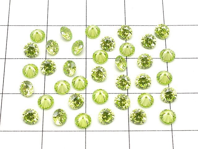 [Video]Cubic Zirconia AAA Loose stone Round Faceted 4x4mm [Lime] 10pcs