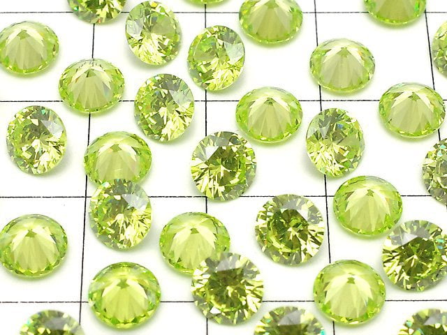 [Video]Cubic Zirconia AAA Loose stone Round Faceted 6x6mm [Lime] 10pcs
