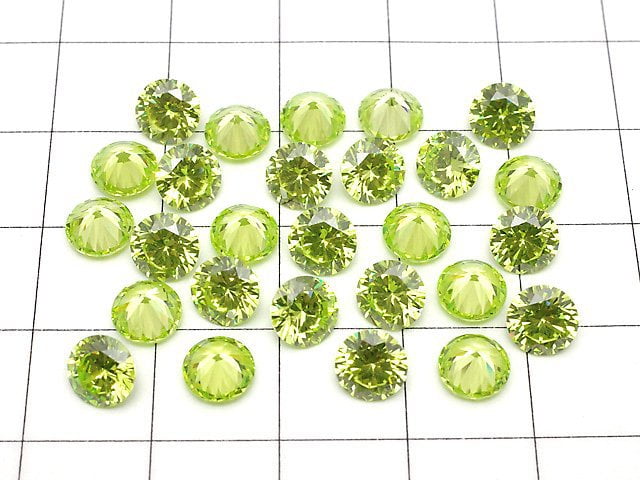 [Video]Cubic Zirconia AAA Loose stone Round Faceted 6x6mm [Lime] 10pcs