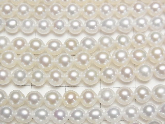 [Video] Fresh Water Pearl AAA Semi Round 4.5-5mm White half or 1strand beads (aprx.15inch/37cm)