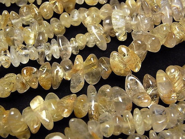 [Video]Rutilated Quartz AA++ Chips (Small Nugget) 1strand beads (aprx.33inch/84cm)