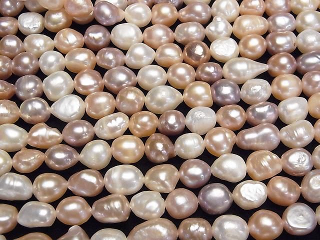 [Video] Fresh Water Pearl AA Baroque 8-10mm Natural Color Mix 1 Strand Beads (approx. 13 inch/33 cm)