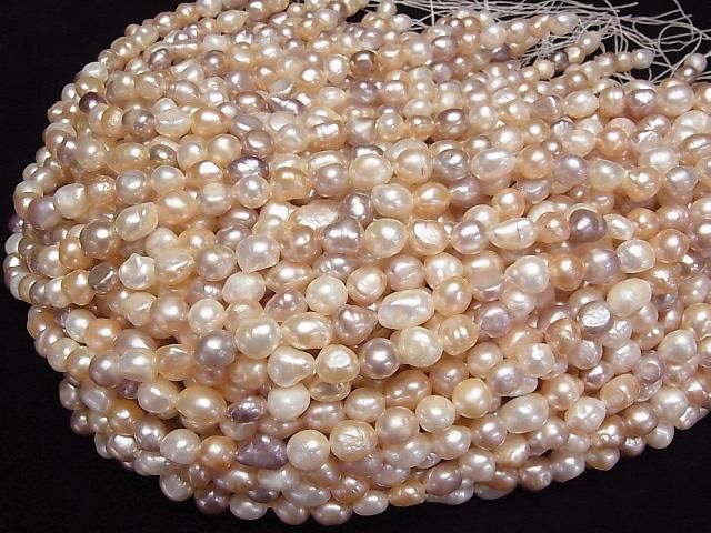 [Video] Fresh Water Pearl AA Baroque 8-10mm Natural Color Mix 1 Strand Beads (approx. 13 inch/33 cm)