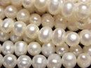 [Video] Fresh Water Pearl AA+ Potato 6-7mm White 1strand beads (aprx.14inch/34cm)