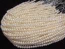 [Video] Fresh Water Pearl AA+ Potato 6-7mm White 1strand beads (aprx.14inch/34cm)