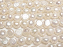 [Video] Fresh Water Pearl AA+ Potato-Coin 6-7mm White 1strand beads (aprx.14inch/34cm)