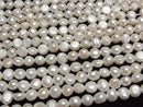 [Video] Fresh Water Pearl AA+ Potato-Coin 6-7mm White 1strand beads (aprx.14inch/34cm)